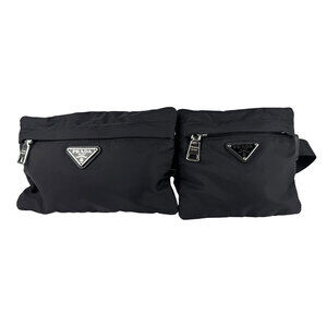 Prada Belt Body Crossbody Bum bag leather black